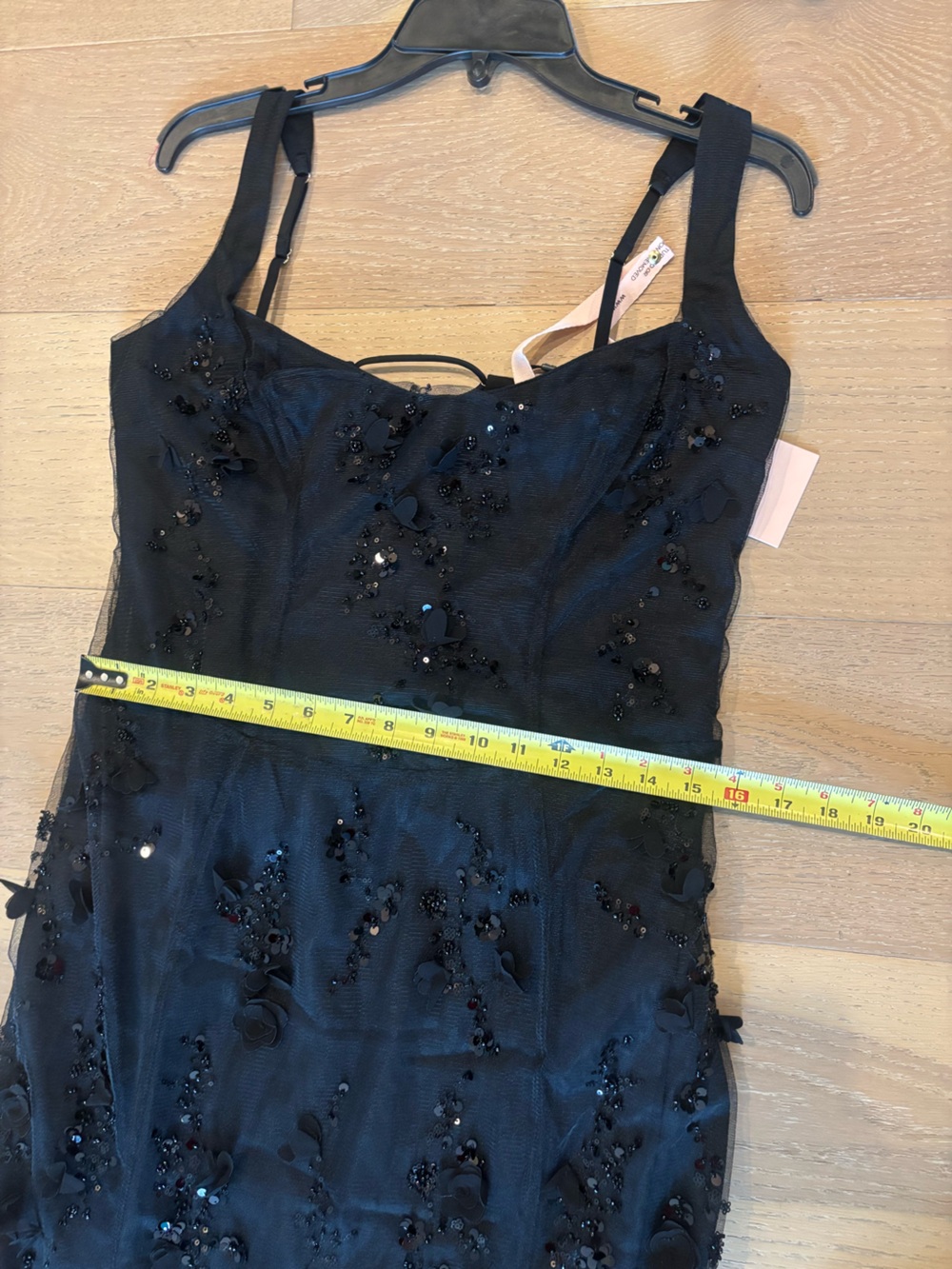 Oh Polly Vasanta Embellished Appliqué Soft-Scoop Corset Gown 10 Black NWT Maxi - Picture 12 of 14